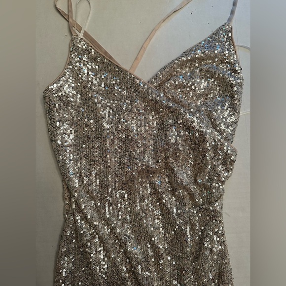 NWT Baltic Born Annabel Sequin Midi Dress Size XS Ivory Sequins Lined Stretch - Picture 4 of 16